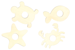 support animaux marins en bois - Animaux en bois - 10doigts.fr