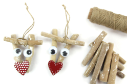 Suspensions rennes en bois flotté - Décors nature - 10doigts.fr