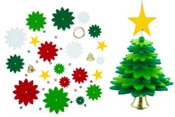 Suspensions sapin de noël en feutrine - Kits créatifs de Noël pour les enfants - 10doigts.fr