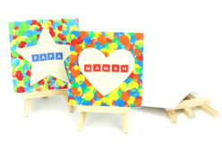 Tableau sur chevalet peint aux doigts - Objets en bois Noël - 10doigts.fr