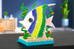 Timothé le poisson pailleté - Animaux en bois - 10doigts.fr - 2