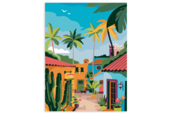 toile village mexicain - Peinture aux numéros : découvrez l'art du tableau numéroté pour tous - 10doigts.fr - 2