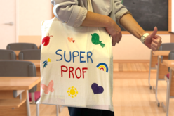 Tote bag "Super prof" - Coton, lin - Textiles - 10doigts.fr - 2