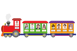 Train trombinoscope en carte forte - Indispensables Créatifs pour l'École - 10doigts.fr