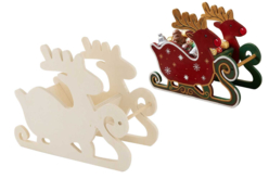 traineau en bois - Décorations de Noël en bois à décorer - 10doigts.fr