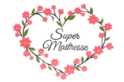 Transfert textile "Super Maitresse" - Transferts et Thermocollants - 10doigts.fr