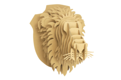 Trophée Lion en carton à assembler - Décors en carton - 10doigts.fr