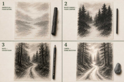 TUTO DESSIN AU FUSAIN - Crayons graphite et mines pour le dessin - 10doigts.fr