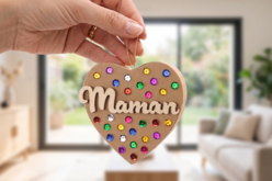 Un cœur étincelant pour Maman - Guirlandes et suspensions Noël - 10doigts.fr - 2