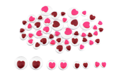 Yeux mobiles cœurs adhésifs - 50 pcs - Yeux mobiles – 10doigts.fr