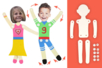 Silhouettes articulées à personnaliser - Supports en papier – 10doigts.fr