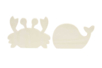 Animaux marin en bois - 2 formes (crabe et baleine) - Animaux en bois – 10doigts.fr