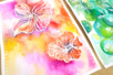 aquarelle drawing gum fleurs - Activités manuelles peinture – 10doigts.fr