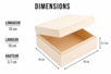 boite carré bois dimensions - Boîtes en bois à décorer – 10doigts.fr