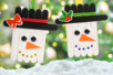 bonhomme de neige batonnet en bois DIY enfants - Activités manuelles bricolages de Noël – 10doigts.fr