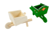 Brouette en bois miniature peinte - Univers Miniature : maison de poupée et miniatures – 10doigts.fr