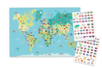 Carte du monde + 2 planches de gommettes drapeaux - Kits éducatifs – 10doigts.fr