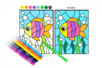 Coloriages aux numéros - Thème Animaux Marins  - Formes et dessins à colorier – 10doigts.fr