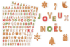 Gommettes lettres de Noël en pain d'épice - Gommettes et stickers Noël – 10doigts.fr