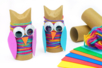 Hibou avec un rouleau en carton - Pots en carton – 10doigts.fr