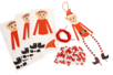 Kit de 4 suspensions lutins farceur en carte et perles - Guirlandes et suspensions Noël – 10doigts.fr