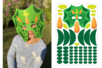masque dino vert fille - Masques Créatifs – 10doigts.fr