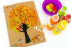 Peinture au coton-tige d'automne - Gommettes Animaux – 10doigts.fr