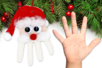 Suspension père Noël empreinte de main - Rembourrage – 10doigts.fr