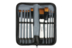 Pinceau synthétique qualité prémium x 10 pcs, housse de rangement - Pinceaux – 10doigts.fr