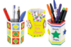 pot crayon carton hexagone - Pots en carton – 10doigts.fr