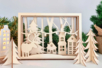 Scène en bois ciselé forme cadre à monter 25 x 18 x 6 cm - Crèches et villages de Noël à fabriquer – 10doigts.fr