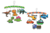 Set de 4 mobiles  à colorier : 2 x Dinosaures + 2 x Transports, en carte forte à colorier - Supports de Coloriages – 10doigts.fr