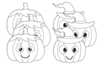 Set de 6 citrouilles géantes en carte forte imprimée (2 designs) - Supports d'Halloween à décorer – 10doigts.fr