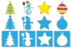 Set de 8 pochoirs 10 DOIGTS Multi fonctions 3 en 1 : NOËL - Pochoirs fêtes – 10doigts.fr