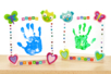Tableau empreinte de main pour la fête des parents - Stickers en Feutrine – 10doigts.fr