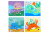 tableaux gommette animaux de la mer - Stickers en mousse – 10doigts.fr