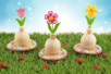 vase miniature fête des mères fleurs - Activités manuelles fête des mères – 10doigts.fr