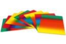 Cartes Arc-en-ciel en dégradé de couleur - 10 feuilles - Papier effet et matière - 10doigts.fr