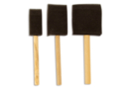 Pinceaux mousse avec manche en bois - 3 pièces - Pinceaux - 10doigts.fr