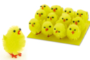 Poussins en chenille de soie - 12 pcs - Accessoires décoratifs de Pâques - 10doigts.fr