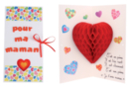 Cartes Pop-up Coeur 3D - 6 cartes - Kits carteries - 10doigts.fr