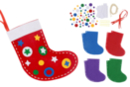 Chaussettes de Noël en feutrine à broder - 4 pièces - Kits créatifs de Noël pour les enfants - 10doigts.fr