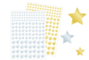 Gommettes étoiles or et argent - 276 pcs - Gommettes Noël - 10doigts.fr