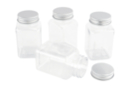 Pots carrés en plastique avec couvercle - 4 pcs - Plastique Transparent - 10doigts.fr