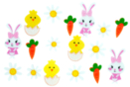 Stickers de Pâques en feutrine - 20 pcs - Accessoires décoratifs de Pâques - 10doigts.fr
