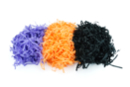 Herbe en frisette de papier : orange, noir, violet - Accessoires créatifs Halloween - 10doigts.fr