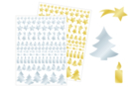 Gommettes de fêtes métallisées or et argent - 228 pcs - Gommettes Noël - 10doigts.fr