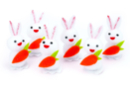 Lapins tout doux avec carotte - 6 pcs - Accessoires décoratifs de Pâques - 10doigts.fr
