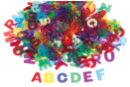 Lettres en plastique translucide - 260 pièces - Décorations à coller - 10doigts.fr