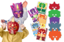 Kit masques dinosaures + gommettes - 5 pièces - Masques Créatifs - 10doigts.fr